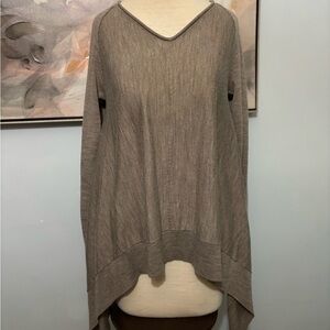 452S Cynthia Rowley Taupe Asymmetrical Knit Top